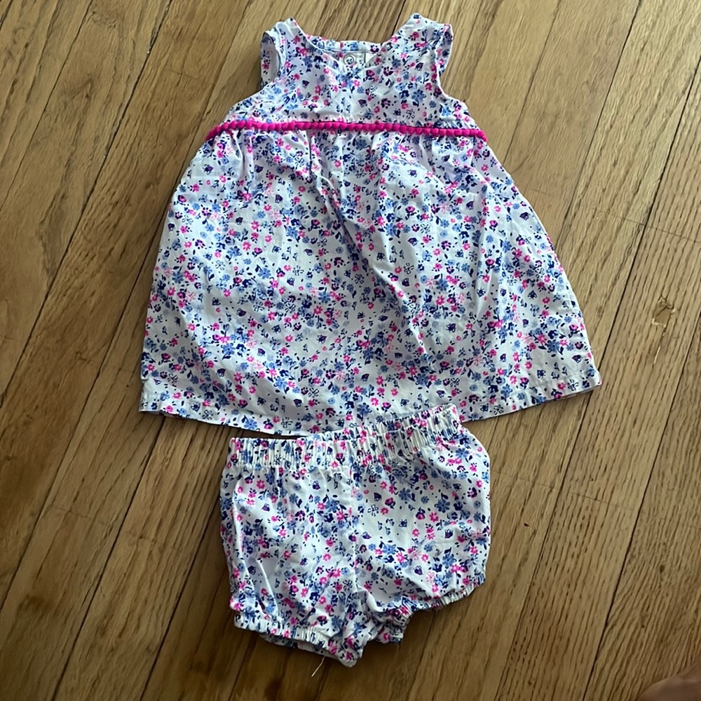 Carters Just One You pink & blue flowered outfit size 3M